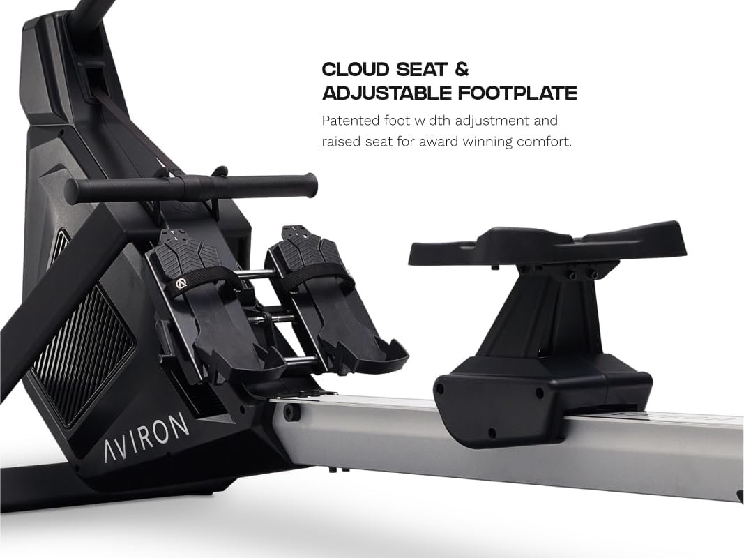 Strong Series Rower: 22″ HD Touchscreen, Dual Air & Magnetic Resistance up to 100 lbs. Game-Based Workouts, Streaming, Compact Design, Black