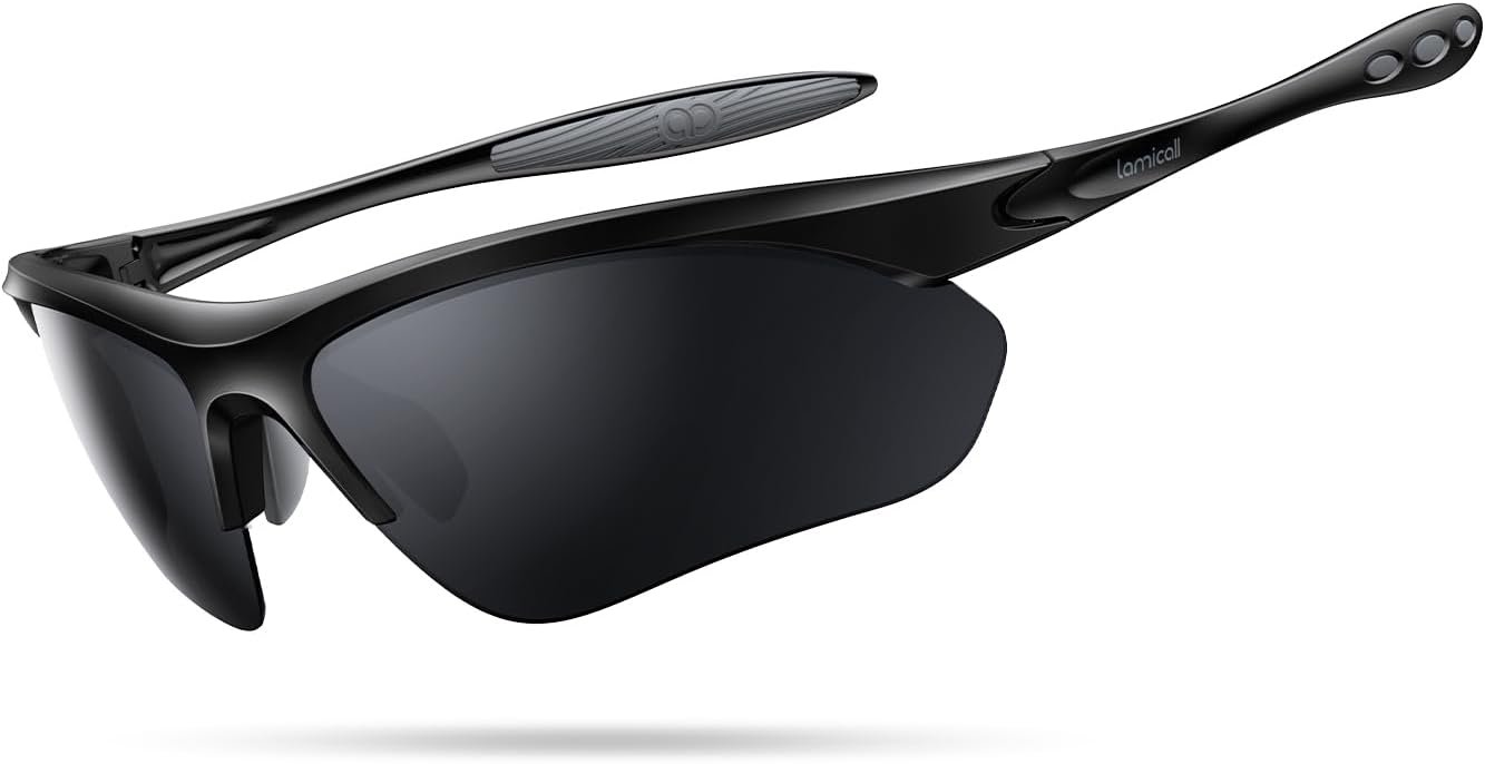 Lamicall 22g Polarized Sports Sunglasses for Men Women – UV400 Protection Sun Glasses for Running Cycling Baseball Driving