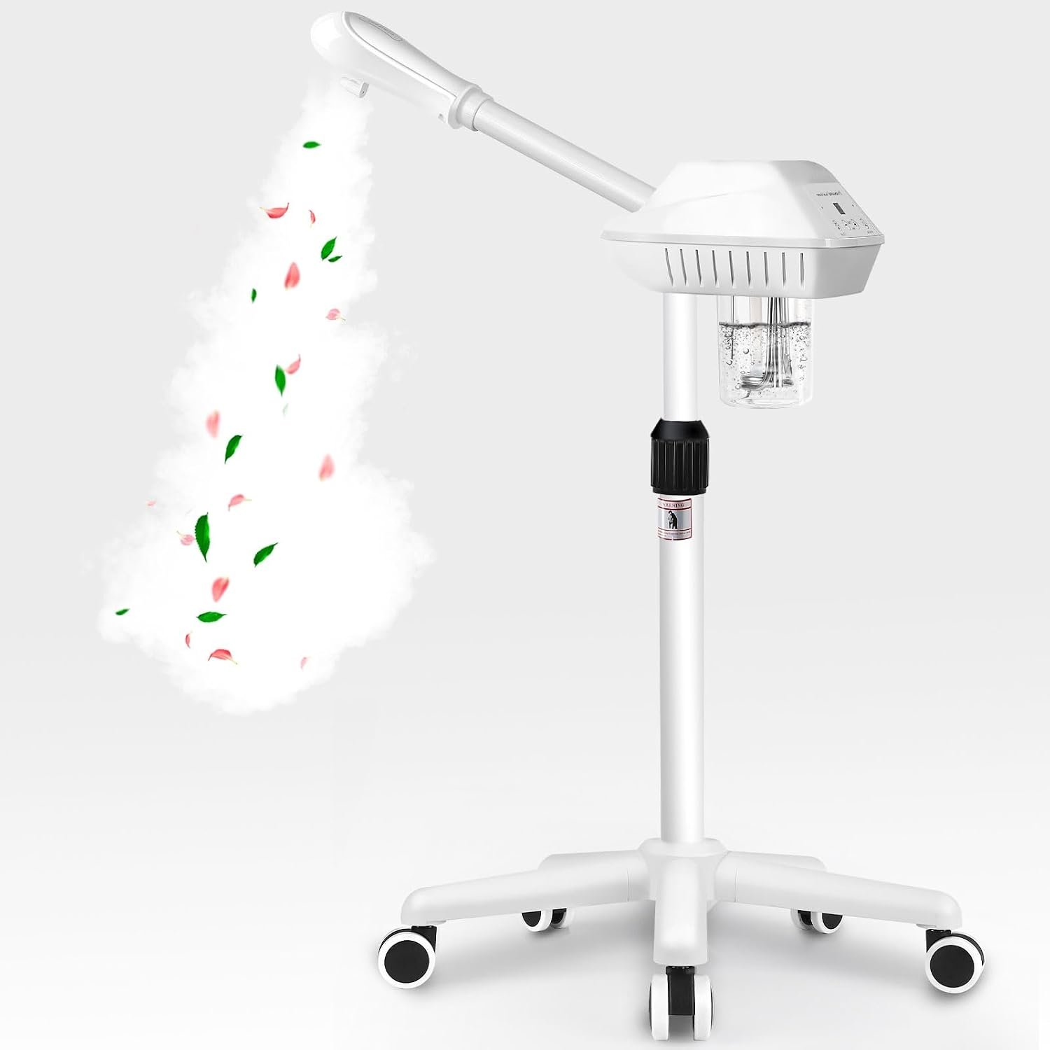Professional Facial Steamer, Face Steamer on Wheels, SPA Ozone Steamer, Standing Face Steamer for Spa, Salon and at Home Use