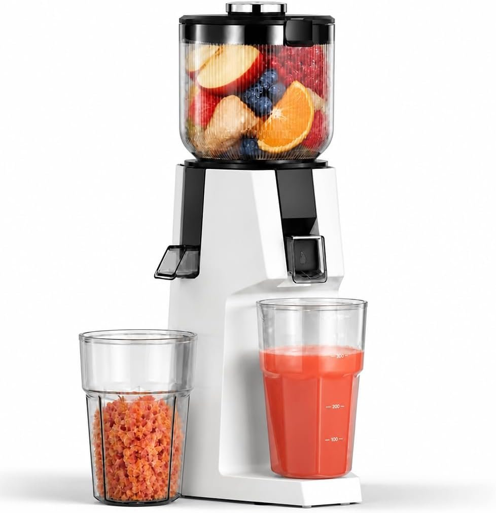 AAOBOSI Cold Press Juicer, 5.8″ Extra Wide Feed Chute for Whole Fruits