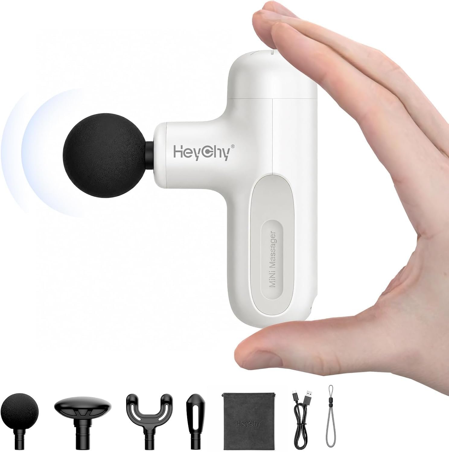 HEYCHY Super Mini Massage Gun Deep Tissue Portable Muscle Massager, 3000RPM
