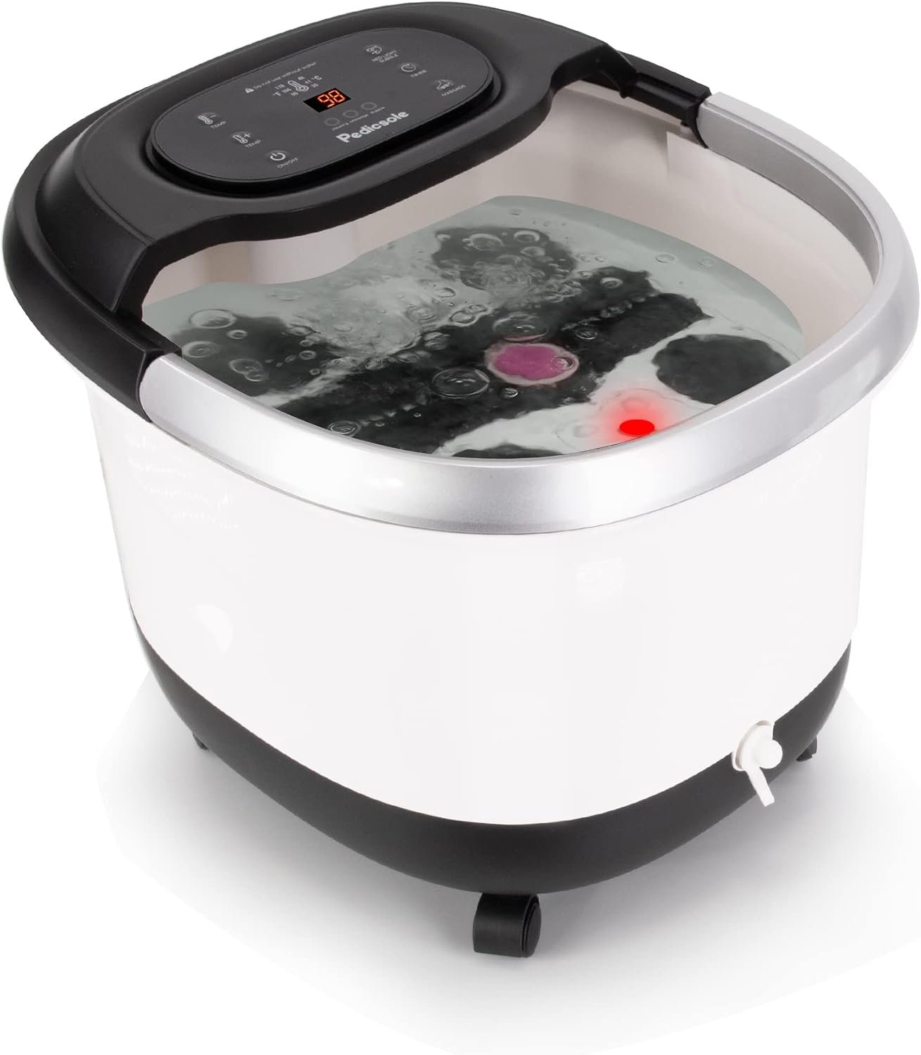 Luxury All in One Foot Spa – Motorized and Heated Foot Spa – Enjoy The Same Pedicure Foot Spa at Home Heat, Bubble Jets, Pedicure Stone, Motorized Massage Roller to Relieve Feet Stress