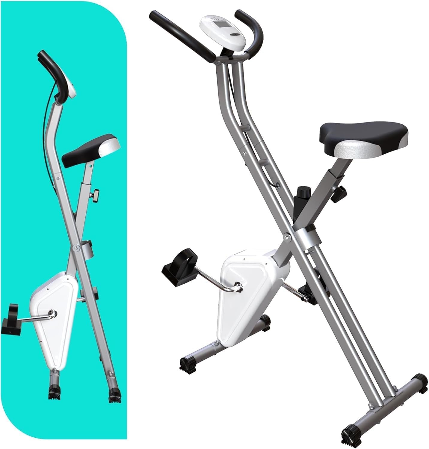 Portable Exercise Bike for Home, Lightweight Foldable Stationary Bike