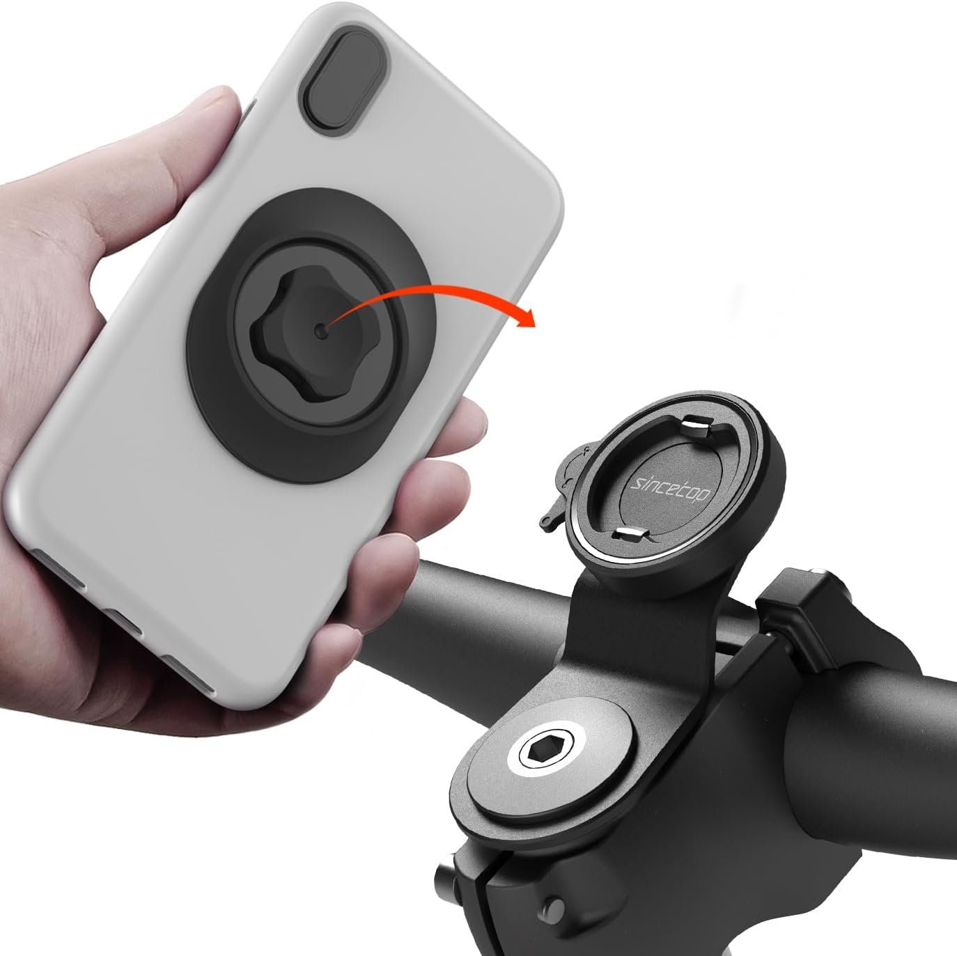 Bike Phone Mount,Mountain Bicycle Handlebar Cell Holder,Fit Round Stem Cap