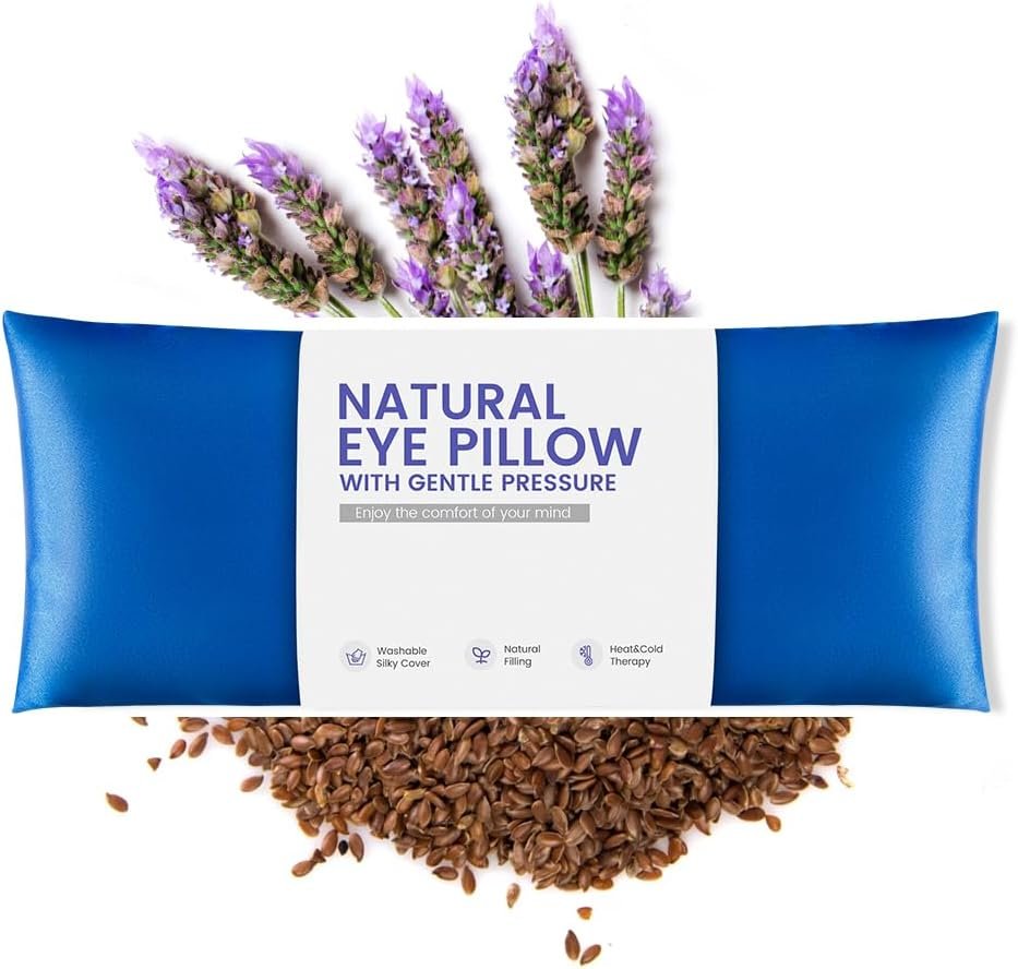 Weighted Eye Pillow for Yoga, Moist Heat Mask for Dry Eyes(Blue)