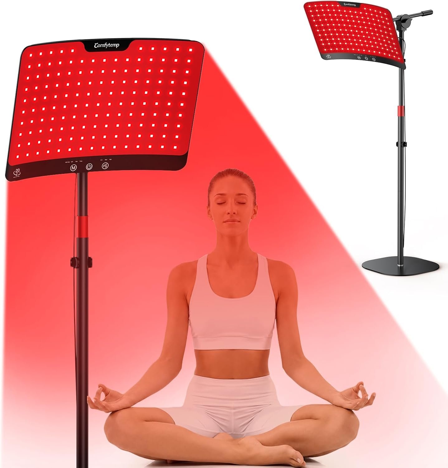 Comfytemp 26W Red Light Therapy Lamp for Face & Body, 145 High-Power LEDs