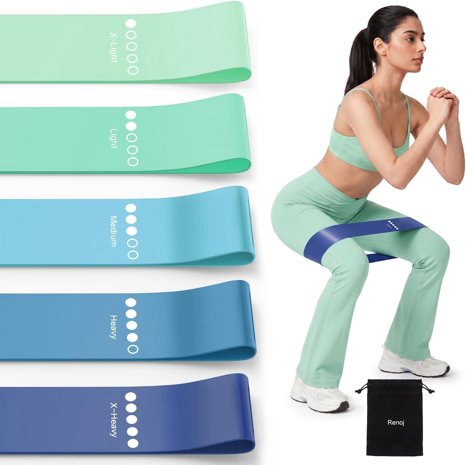 Resistance Bands for Working Out, 5-Pack Loop Exercise Bands for Home Gym