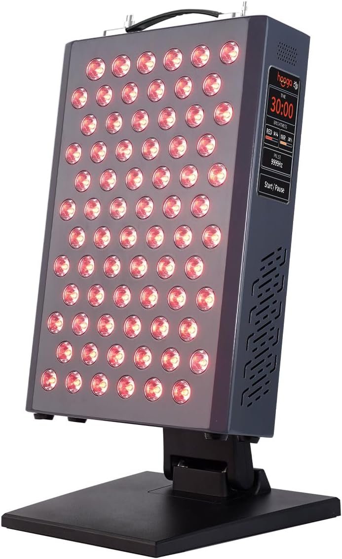 Hooga Red Light Therapy Panel for Face & Body, ULTRA360 – Quad-Chip 630/660nm Red & 810/850nm Near Infrared, 72 LEDs, Dimmable, Pulse Mode