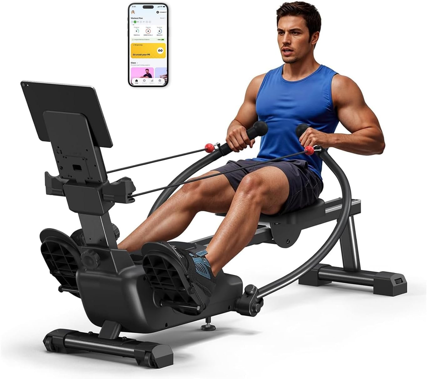 Merach RS3 Scull Rowing Machine for Home, Simulate Real Row, Ergonomic Seat