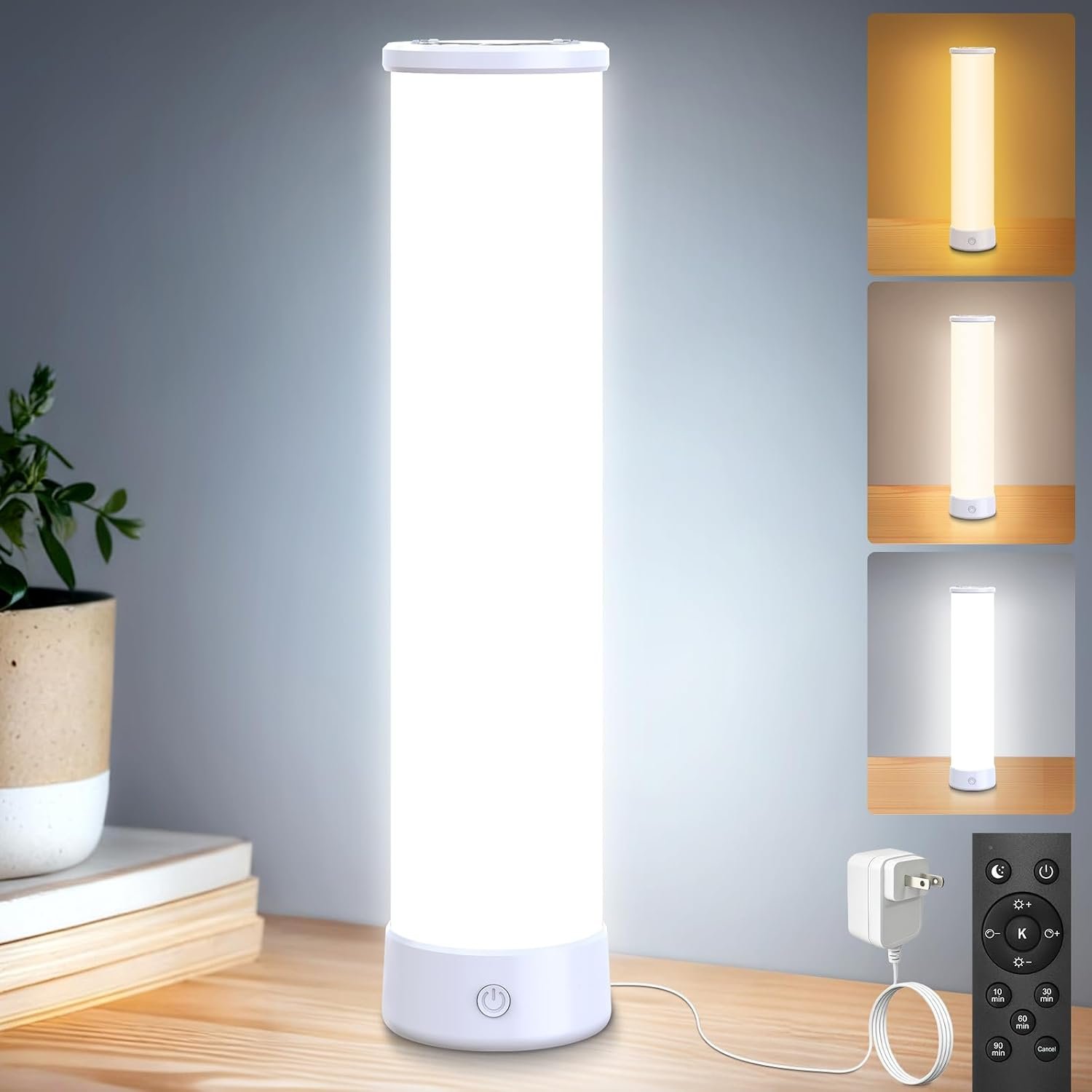 Light Therapy Lamp 15000 Lux,UV-Free Happy Sunlight Lamps with 3 Color Temperatures,Adjustable Brightness,Timer & Memory Function,Full Spectrum Light with Remote Control for Home,Happy Life