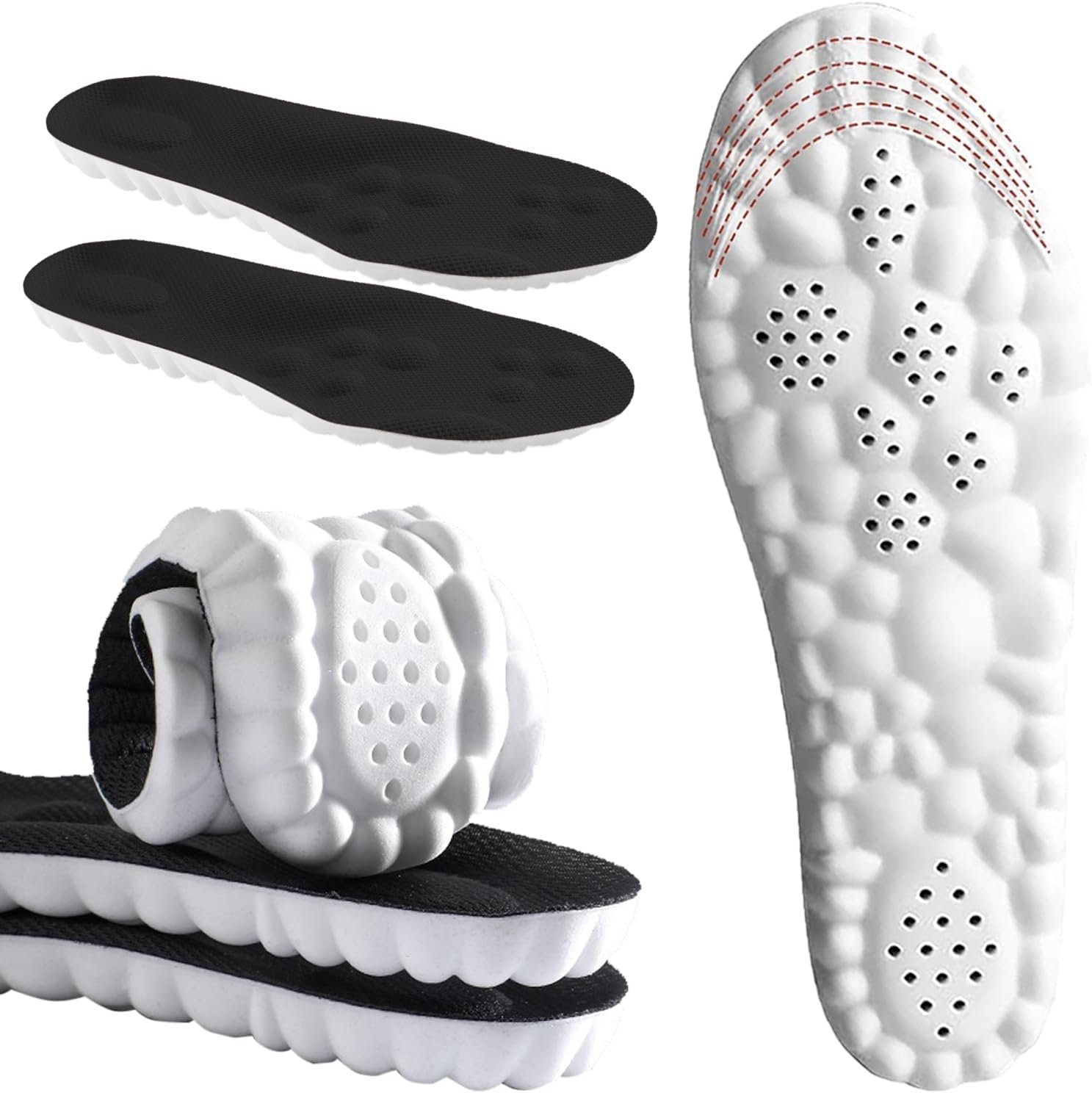 4D Cloud Insoles for Men and Women Memory Foam Arch Support Inserts