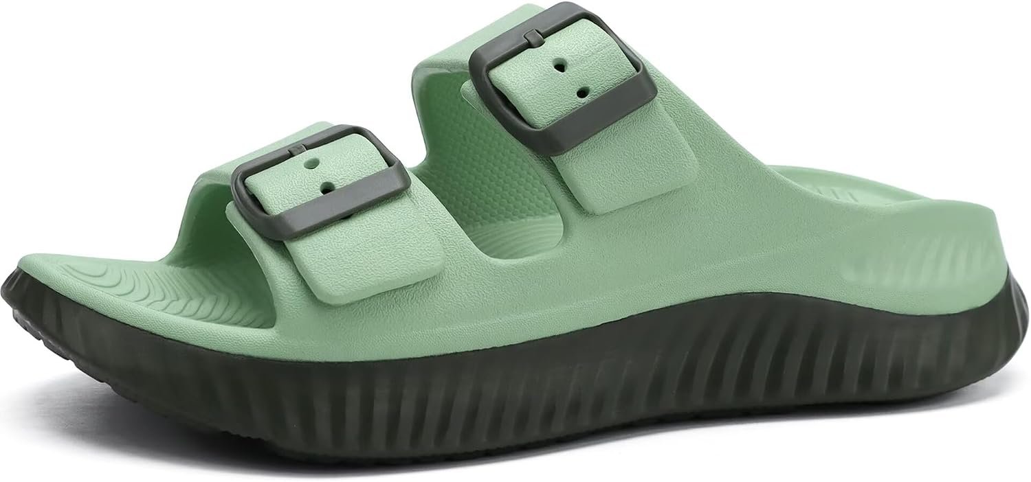 KuaiLu Womens Recovery Sandals Comfortable Arch Support Adjustable Slides