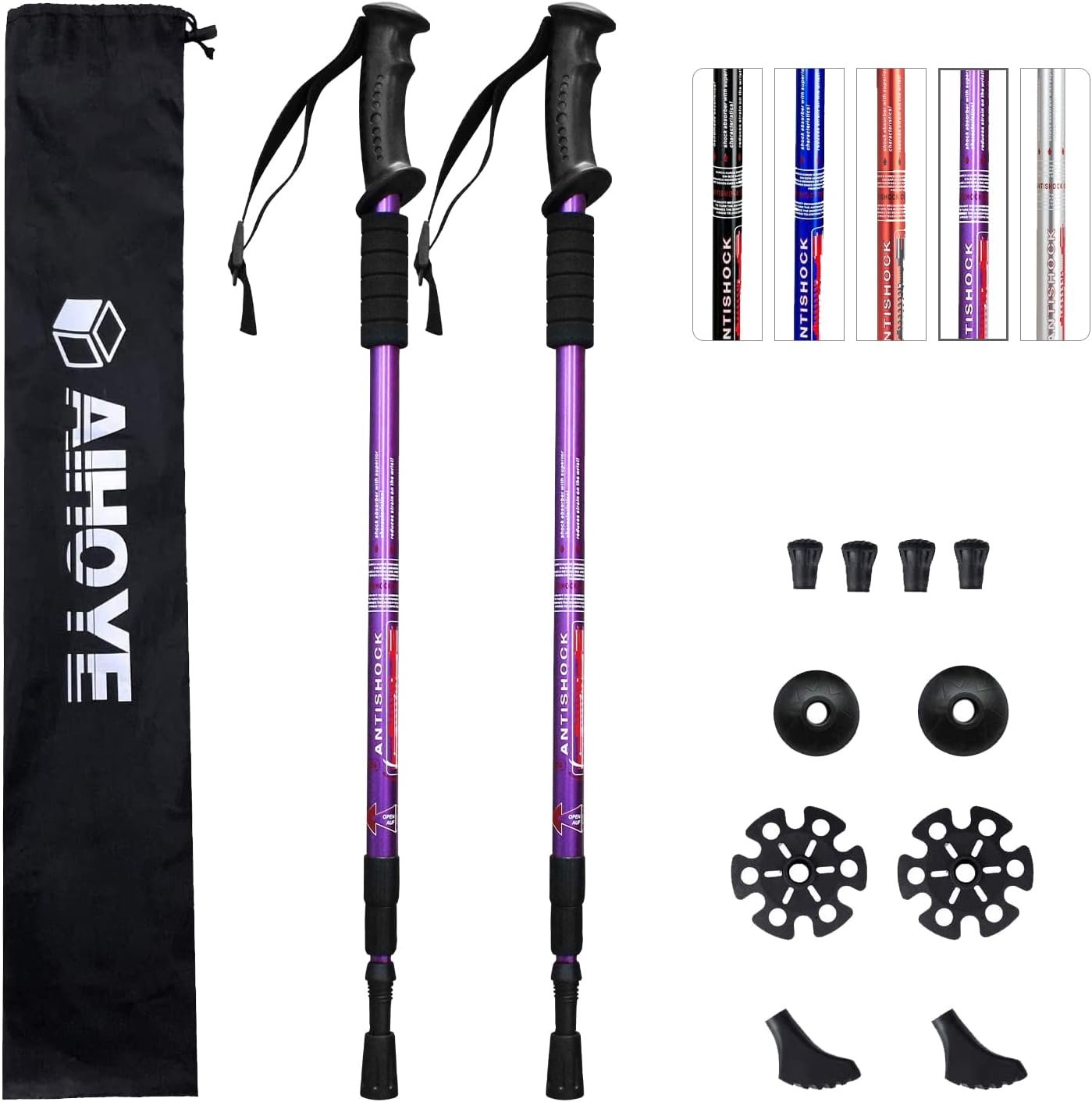 Aihoye Hiking Trekking Poles, 2 Pack Walking Hiking Sticks for Men &Women