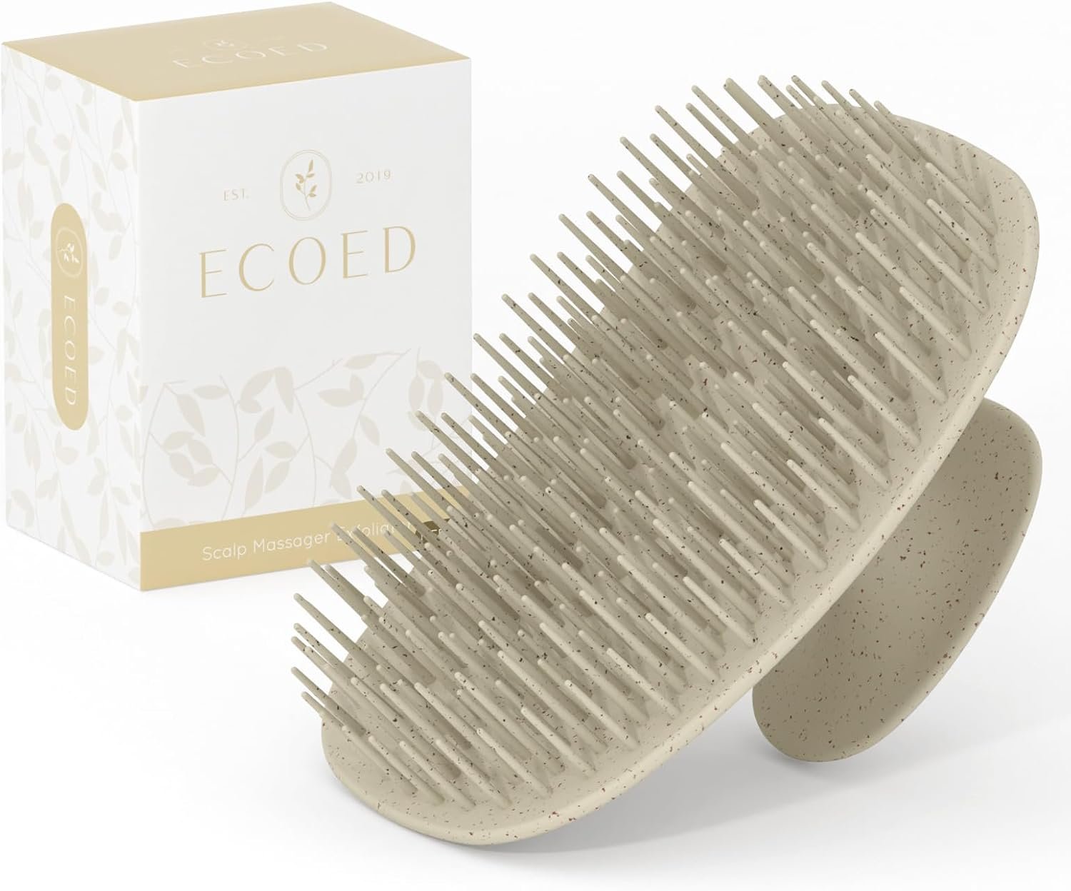 ecoed Scalp Massager Shampoo Brush, Scalp Scrubber & Exfoliator (Natural)