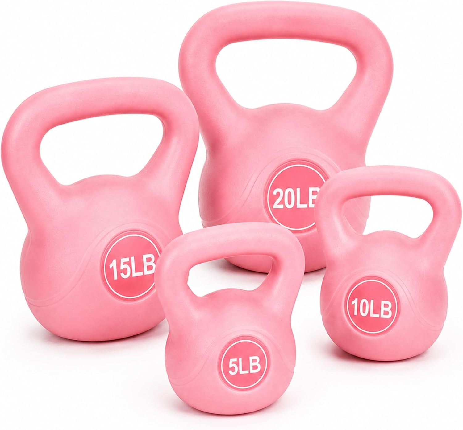 BalanceFrom Vinyl Kettlebell Set, 30/45/50/75 Pound Options – Cement-Filled Strength Training Weights with Ergonomic Grip and Color Coding for Full Body Fitness at Home or Gym