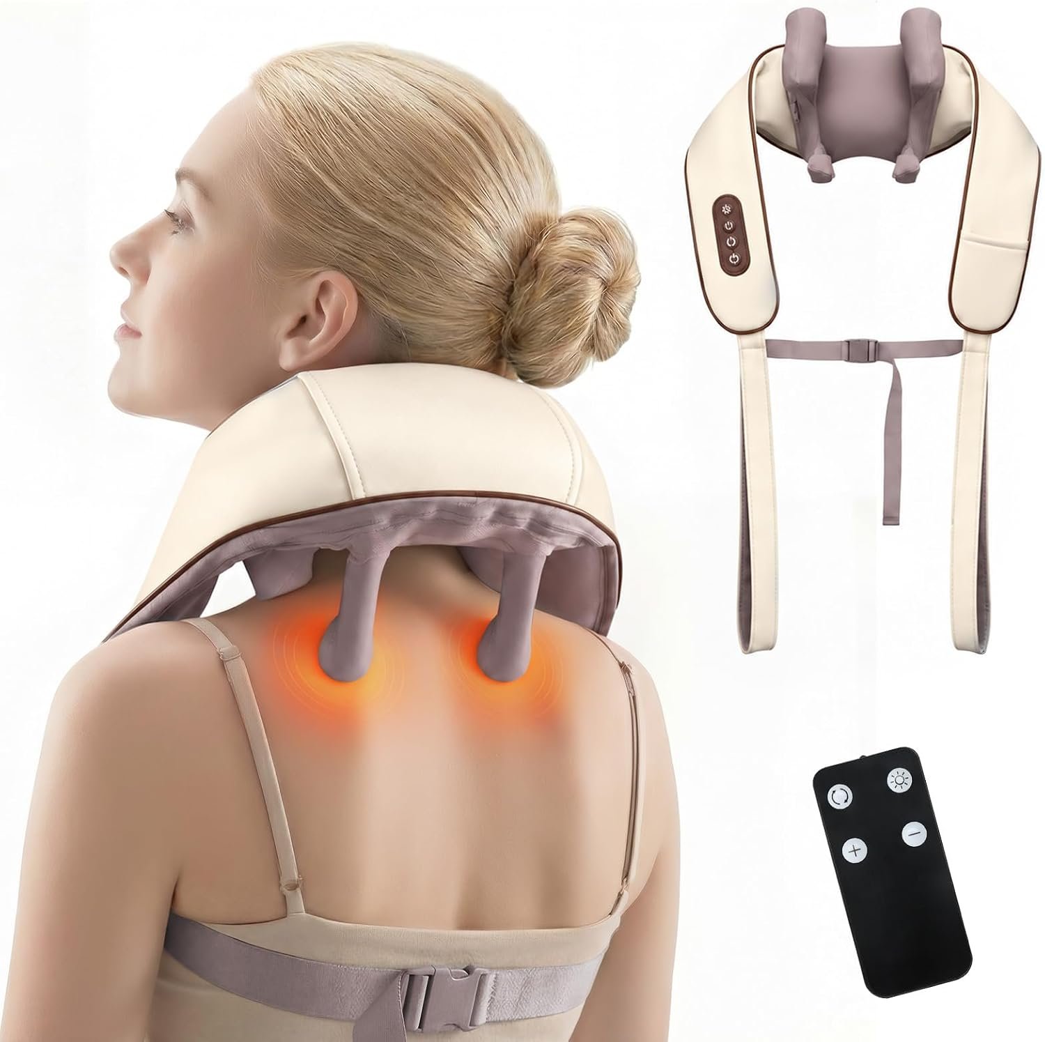 KppeX 6D Neck Massagers Pillow with Heat for Pain Relief Deep‑Tissue