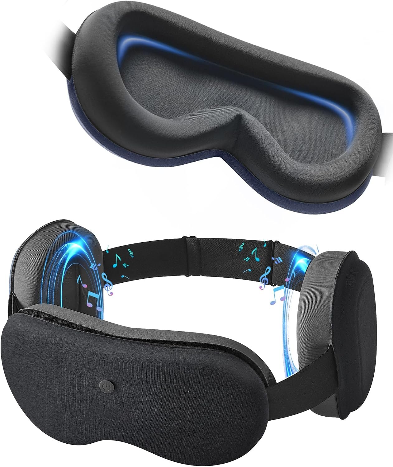 Bluetooth Sleep Mask with Ear Cover, 3D Blackout Eye Mask with White Noise