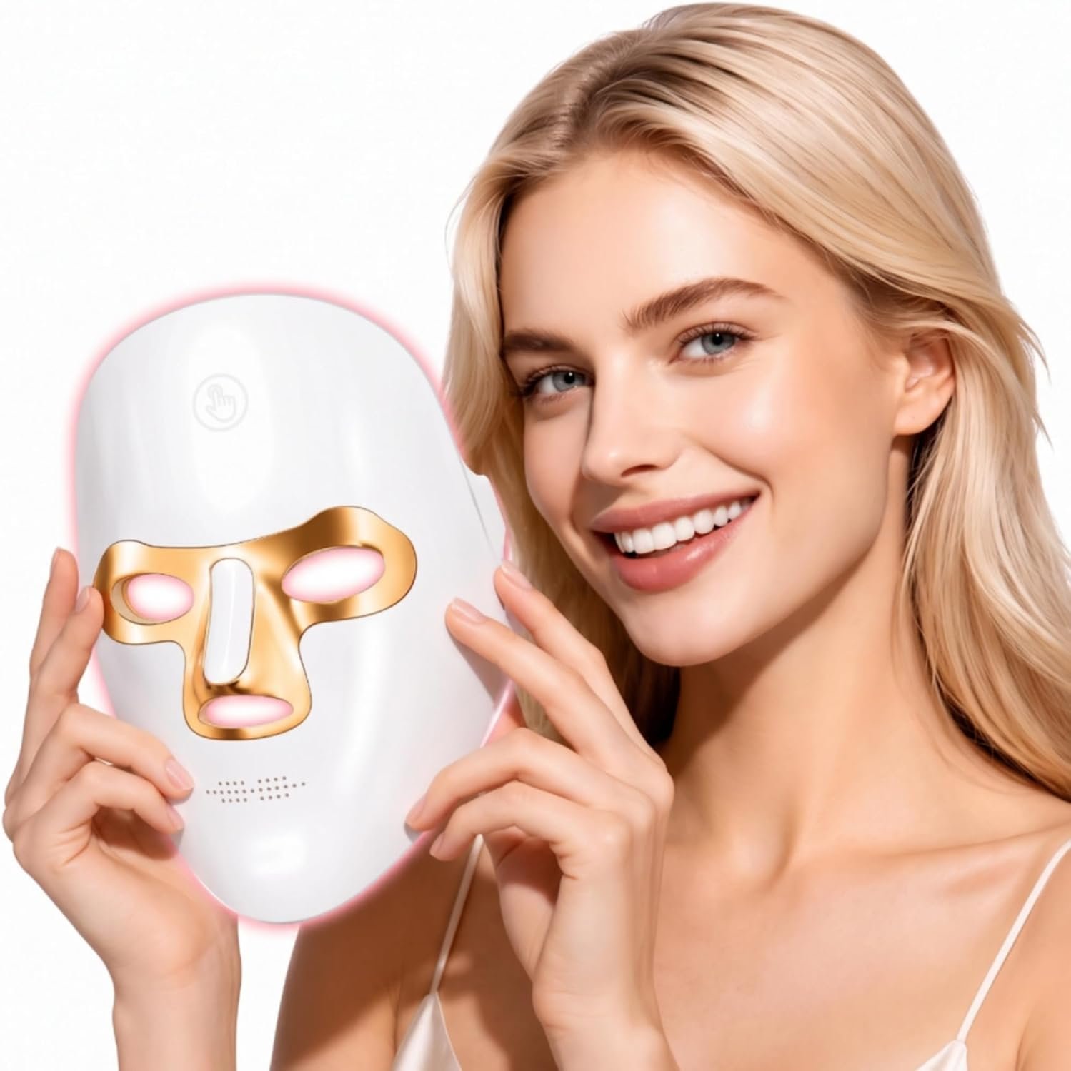 Red Light Therapy Mask for Face, 7 Color LED Face Mask, Cordless