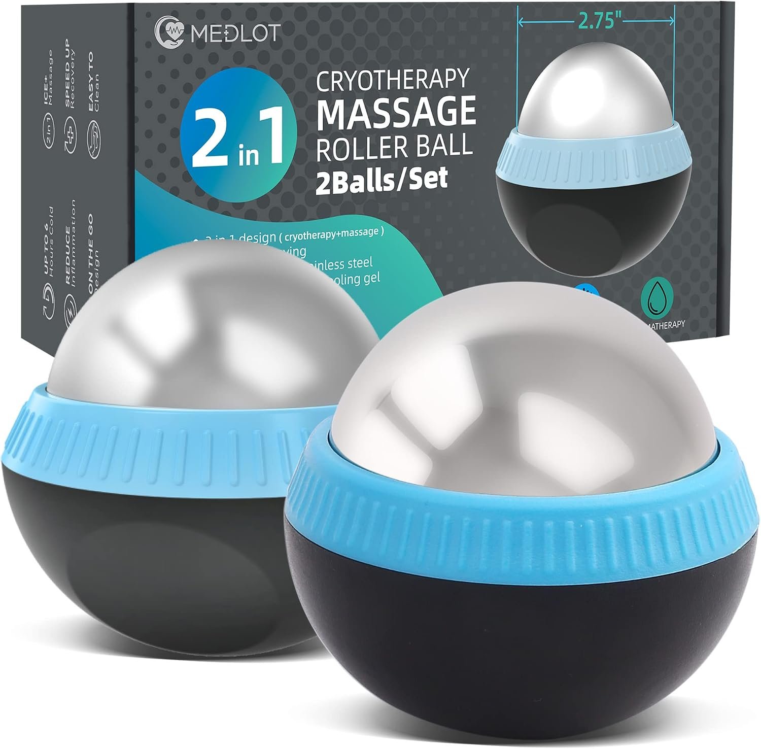Cryosphere Massage Roller Ball for Body Muscle Relief, Set of 2