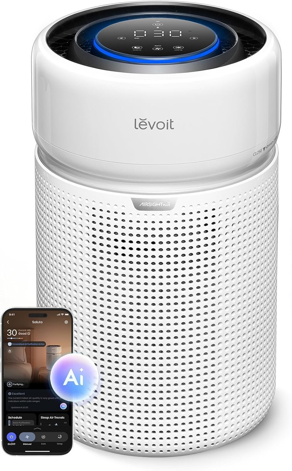 Levoit Air Purifier, Next Gen Fully Sealed HEPA Filtration for Home Bedroom