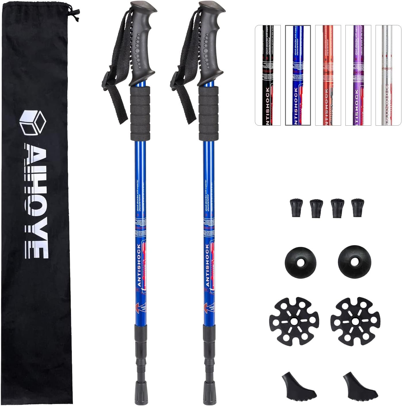 Aihoye Hiking Trekking Poles, 2 Pack Walking Hiking Sticks for Men &Women