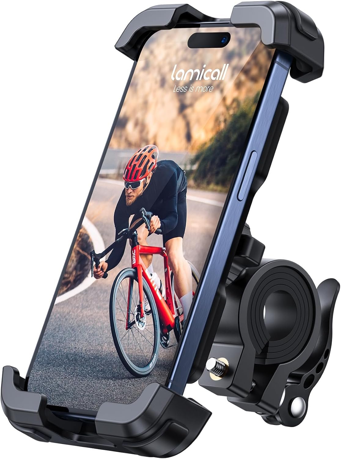 Lamicall Bike Phone Mount Holder – Motorcycle Phone Mount, Adjustable Cell Phone Holder Gifts, E-Bike Bicycle Scooter Handlebar Cradle Clip for iPhone 18 17 Pro Max Air, 16 15 Plus, 14, 4.7-6.9″ Phone