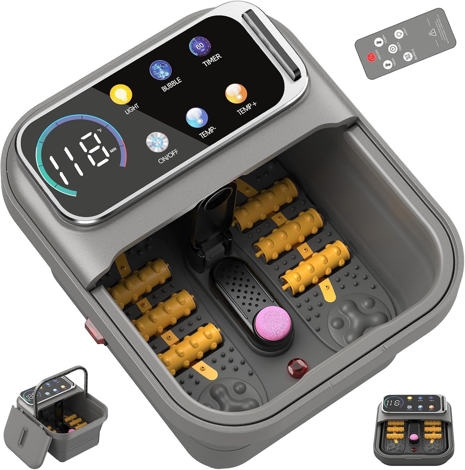 Collapsible Foot Spa Bath with Heat UL-Listed Foot Soaking Tub