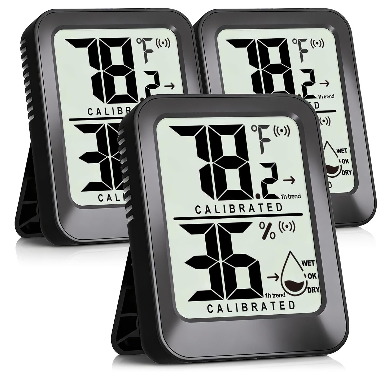 3-Pack Room Thermometer Indoor Hygrometer, Mini Humidity Meter