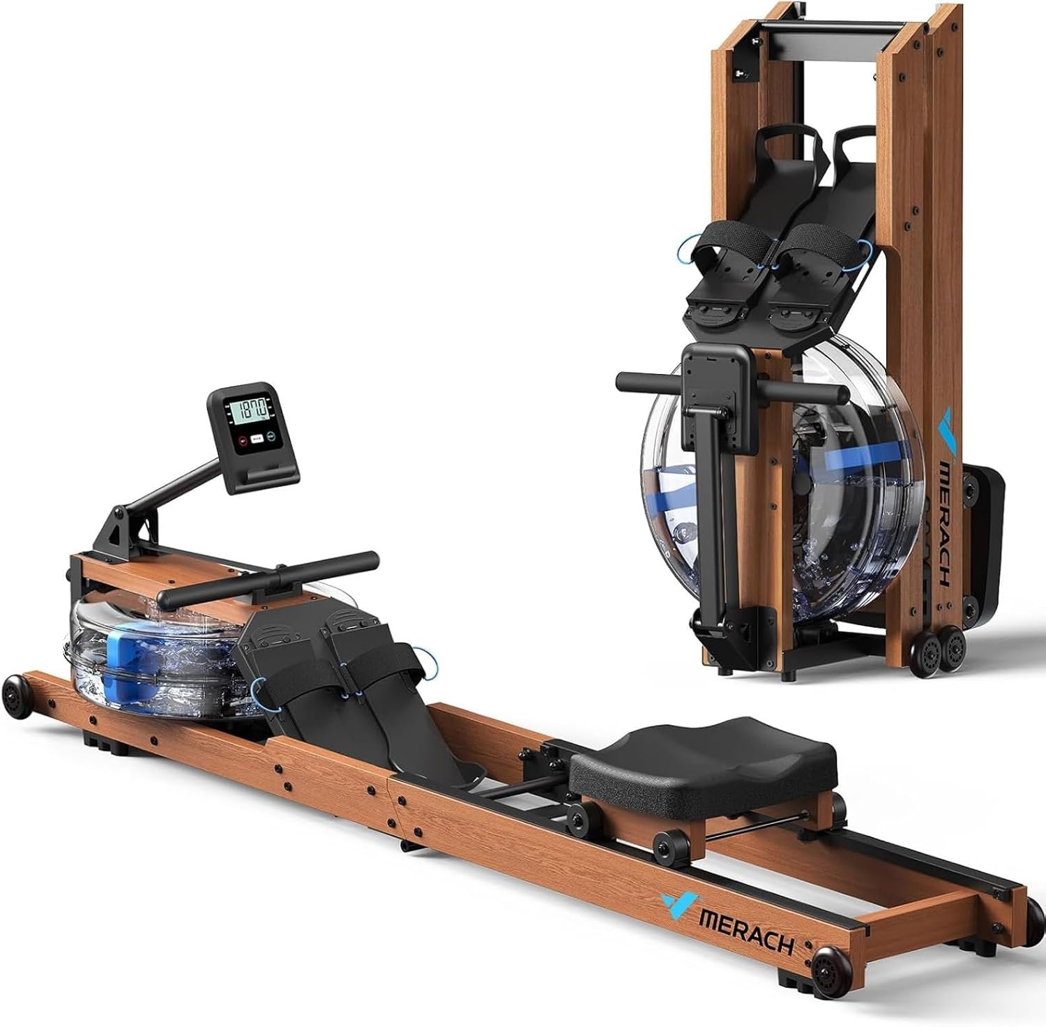 Merach R280 Water Rowing Machine, Foldable & Space-Saving, 400lbs Capacity