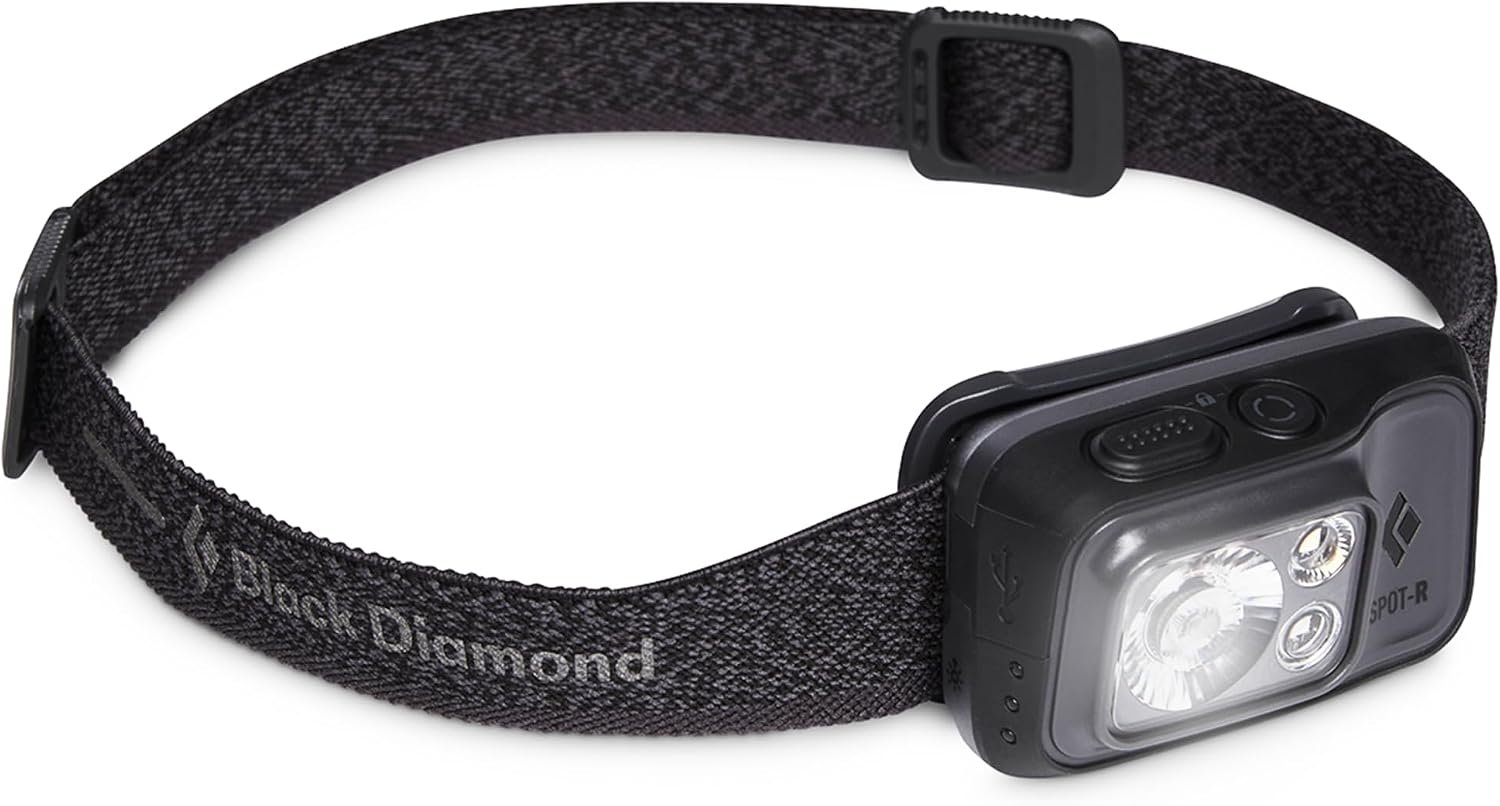 BLACK DIAMOND Spot 400-R Headlamp, Rechargeable, Dimmable, Bright, Graphite