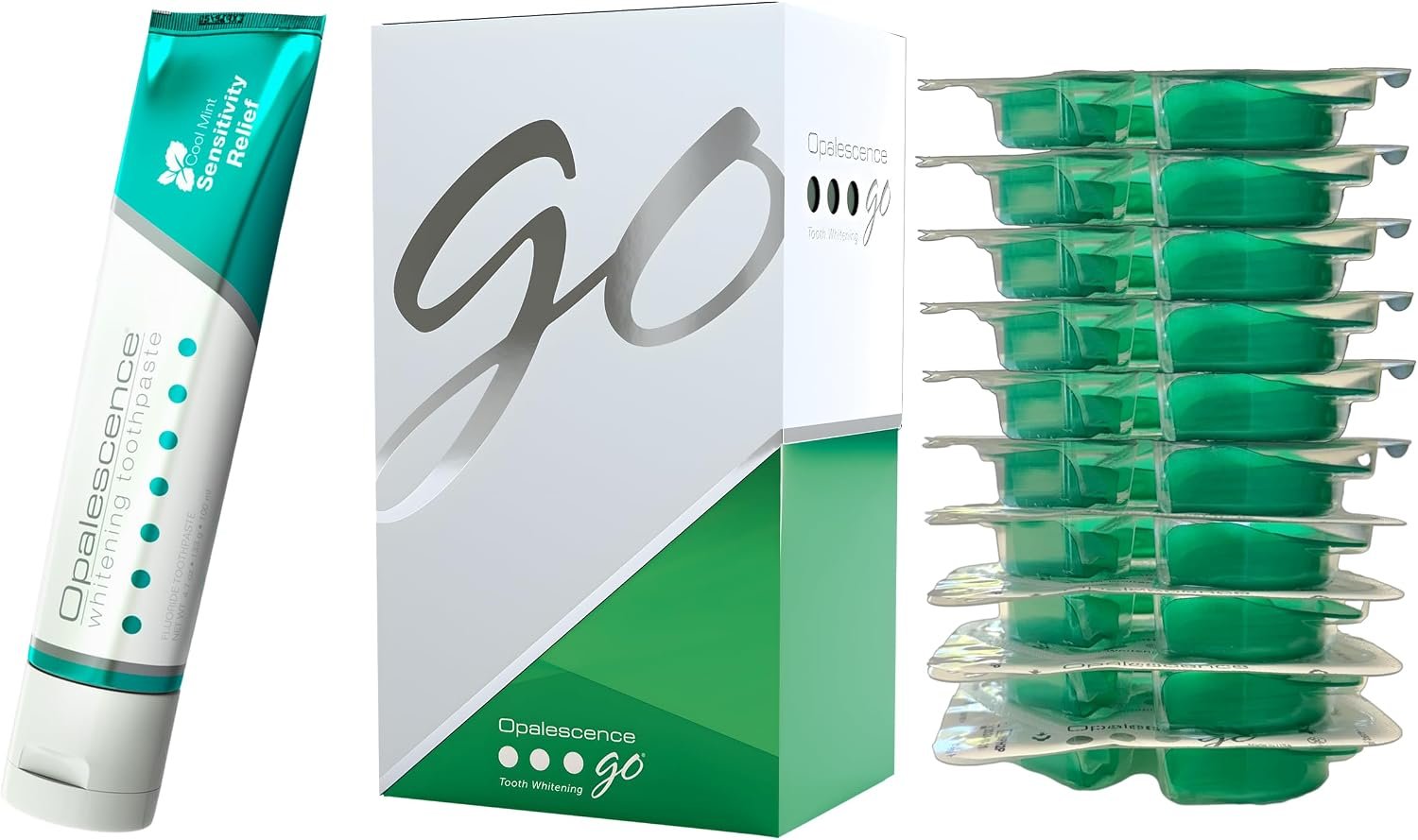 Opalescence GO 15 Teeth Whitening Trays  & Sensitive Toothpaste 5194-5167