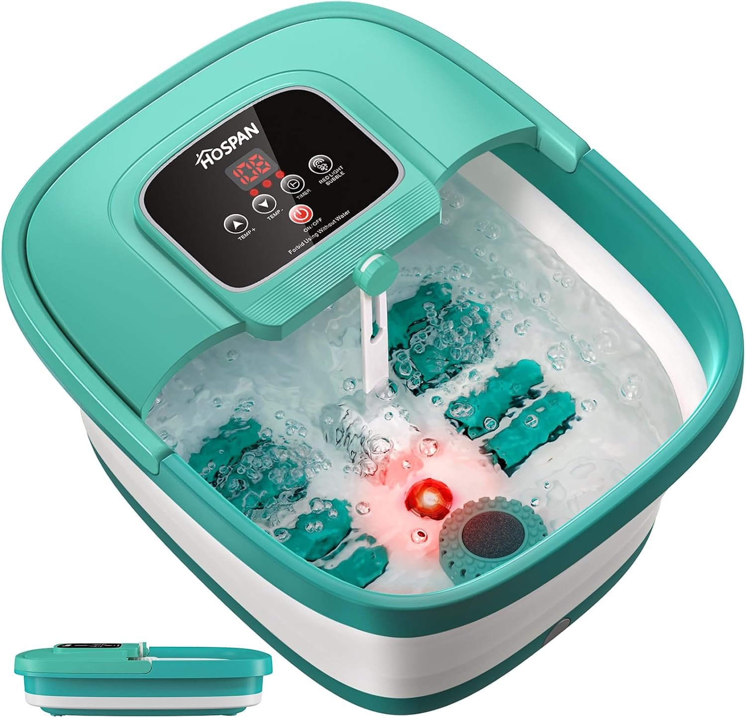 HOSPAN Collapsible Foot Spa, Foot Bath Massager with Heat, Bubble & Massage