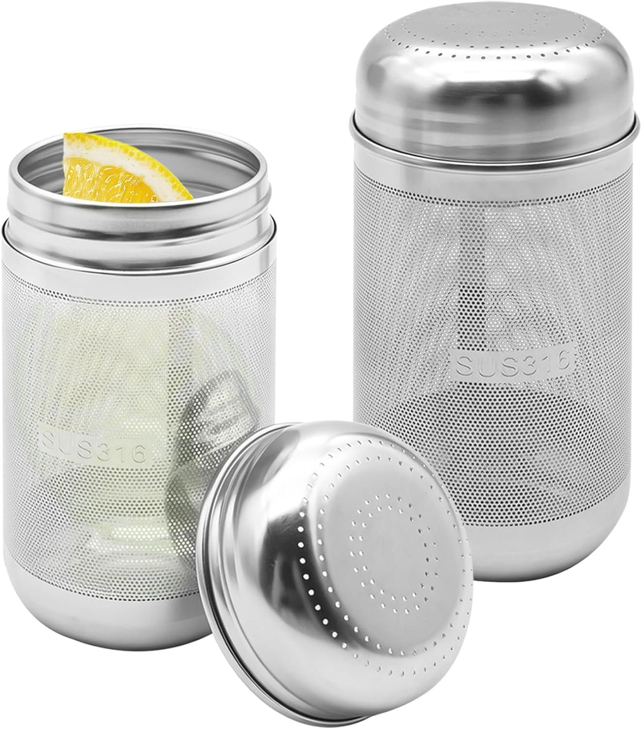 2 PCS Fruit Infuser for Water Bottle, Stainless Steel Water Infuser Insert for Pitcher, Cup, Fruit, Tea, Reusable Fruit & Tea Filter