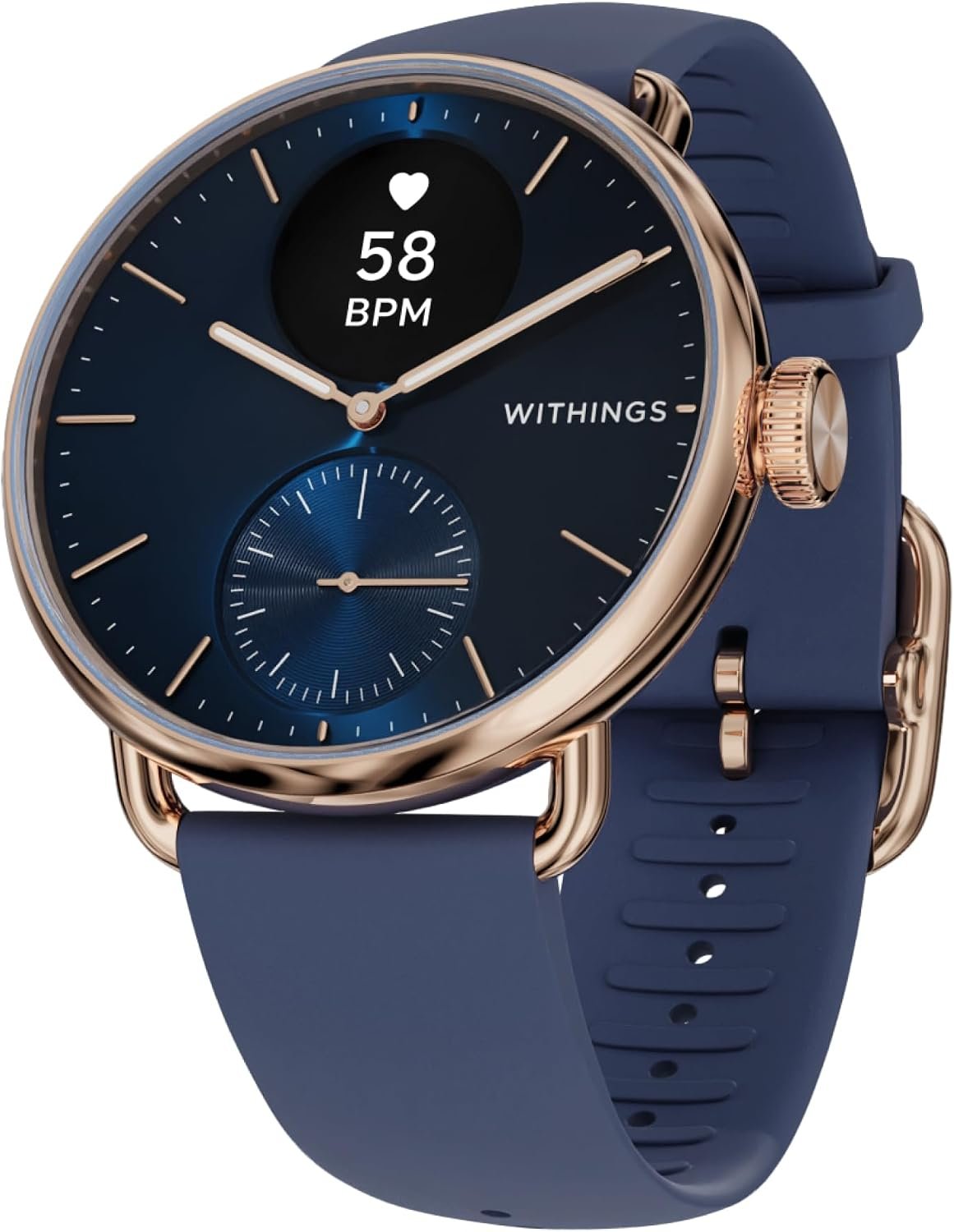 WITHINGS ScanWatch 2 – Hybrid Smart Watch, Heart Rate Monitoring, Fitness Tracker, Cycle Tracker, Sleep Monitoring, GPS Tracker, 30-Day Battery Life, Android & Apple Compatible, HSA/FSA