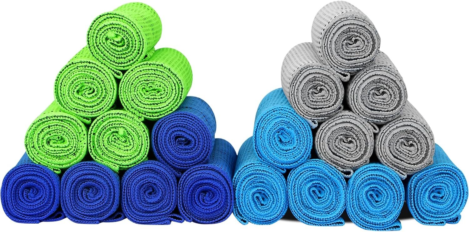 Cooling Towel 20 Pack (40″x12″) Ice Towels, 160GSM Soft Breathable, Super Absorbent, Quick Cold Towel, for Bowling, Yoga, Travel, Camping, Golf, Football, Hiking, Outdoor Work