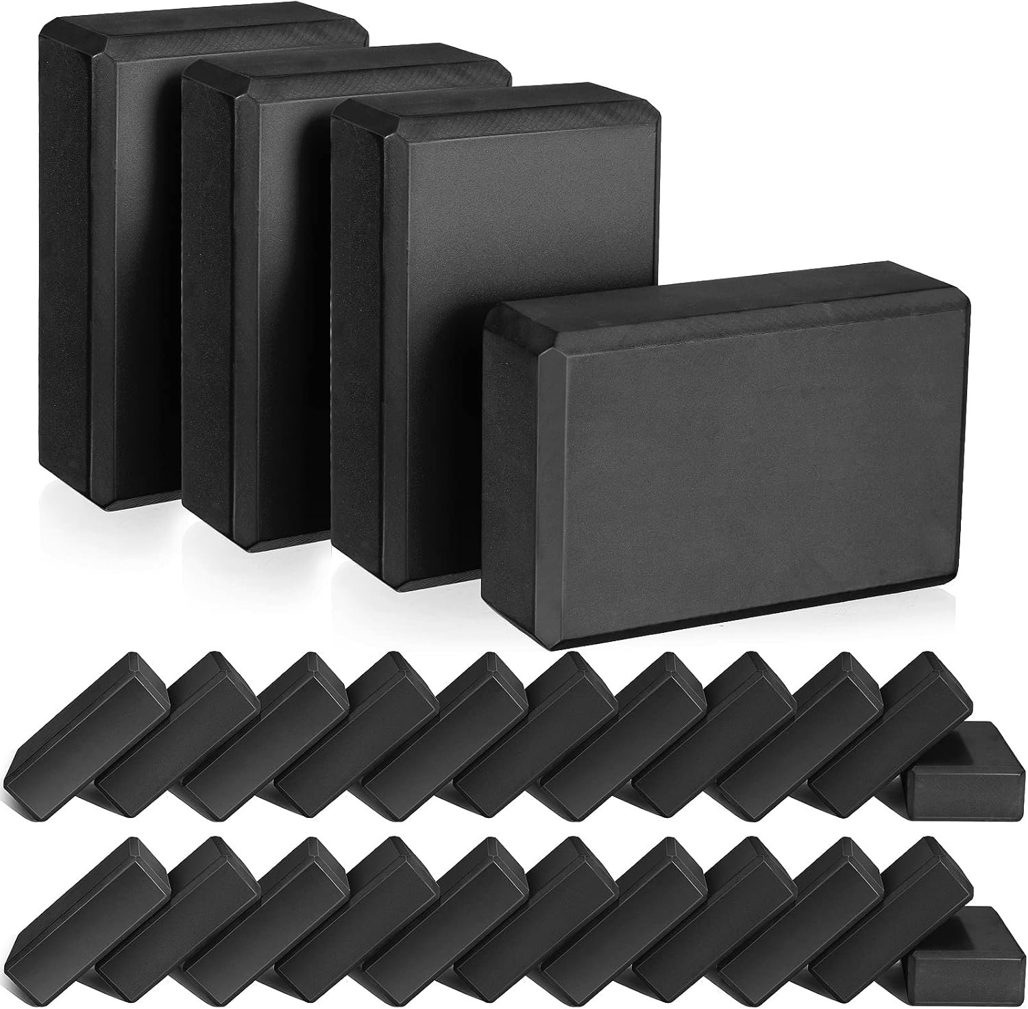 Lenwen 30 Pieces Black Yoga Blocks EVA Foam Non Slip High Density Blocks