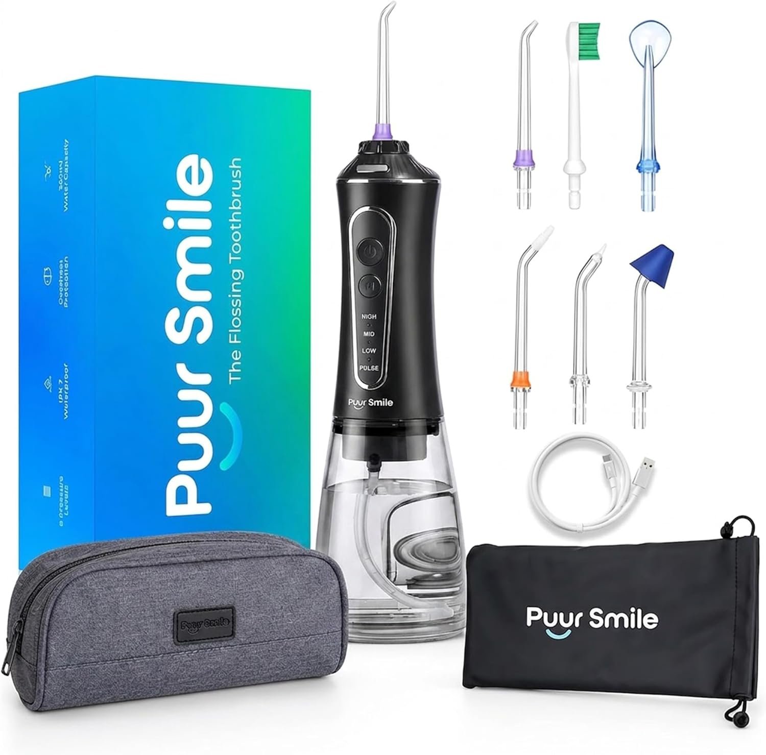 Professional Water Flosser – Advanced Dental Care for a Healthier Mouth, Gum, and Teeth – IPX7 Waterproof Oral Irrigator | 6 Replacement Tips, Travel-Friendly, Rechargeable – Oral Hygiene
