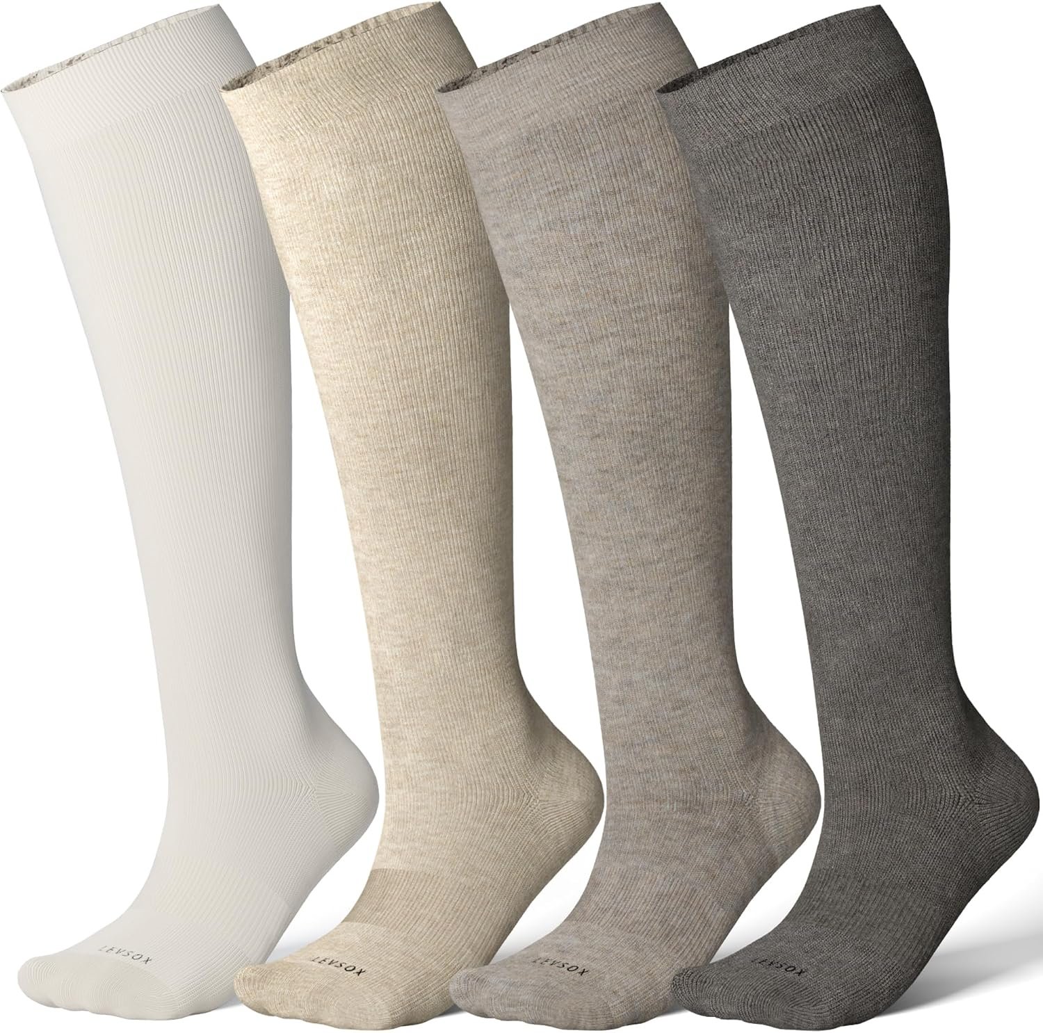 LEVSOX Viscose Made from Bamboo Compression Socks for Pregnant Women 20-30 mmHg Knee High Cute Mens Supports Socks for Travel