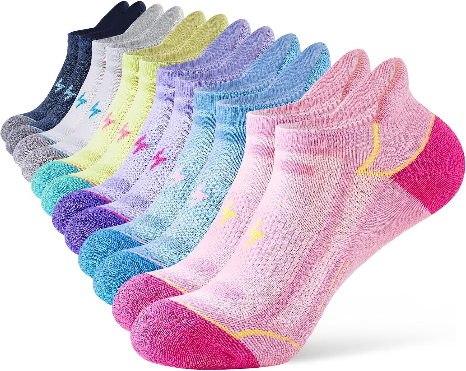 Niorasen Women’s Cotton Ankle Socks, 6 Pairs, Cushioned for Running