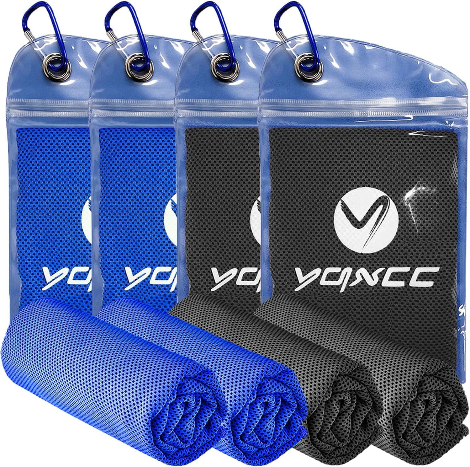 YQXCC 4 Pack Cooling Towels 40″x12″, Cold Cool for Neck & Face