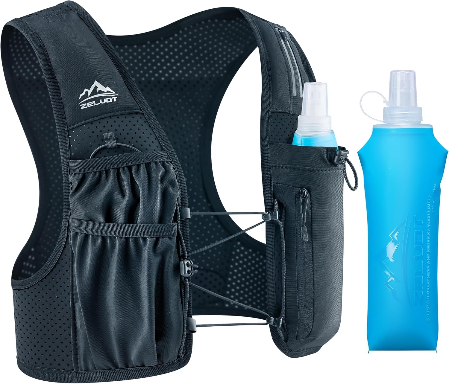 Running Vest for Women Men, Hydration Vest with 500ml Soft Flask