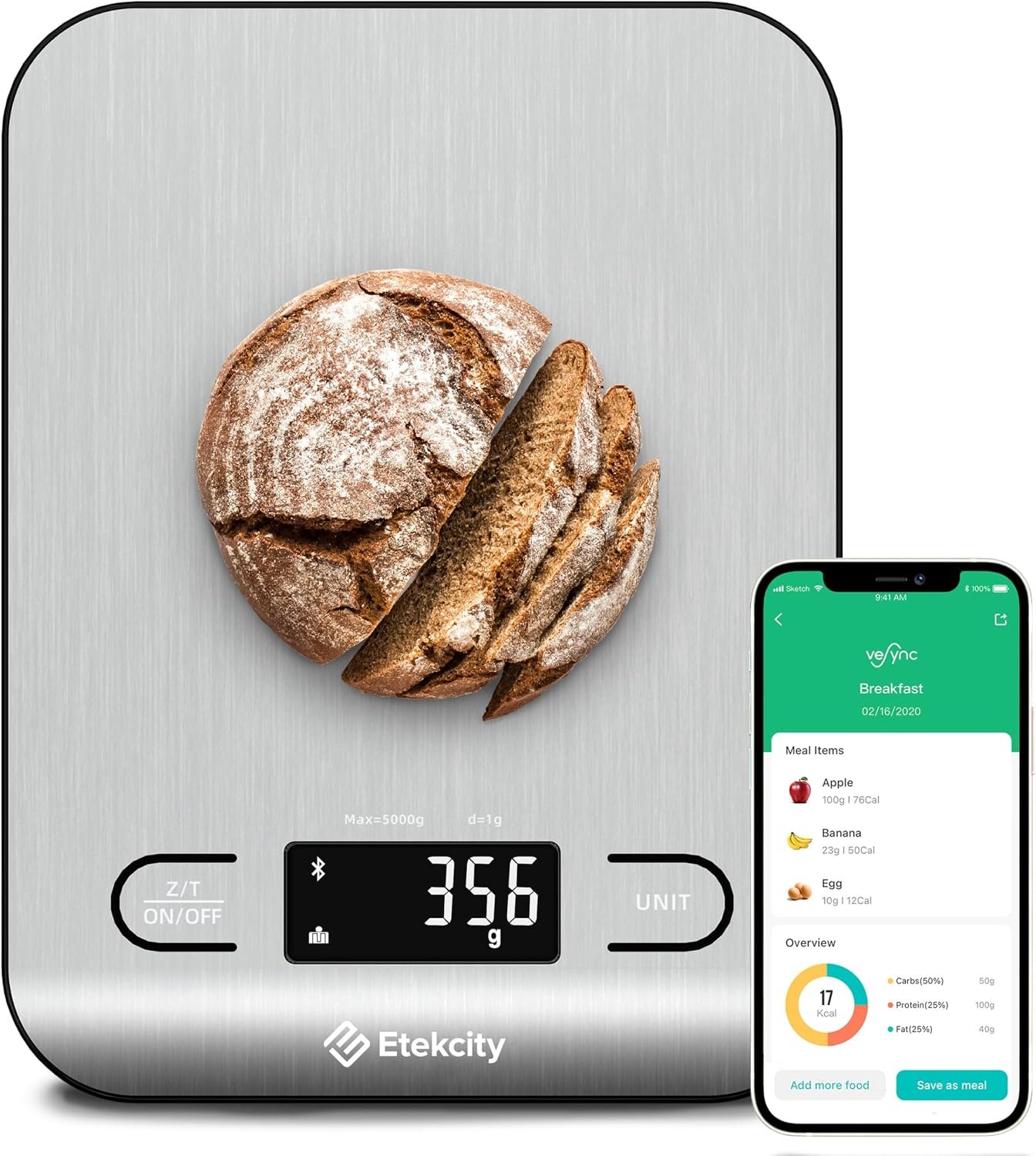 Etekcity Food Nutrition Scale, Digital Grams and Ounces, Large