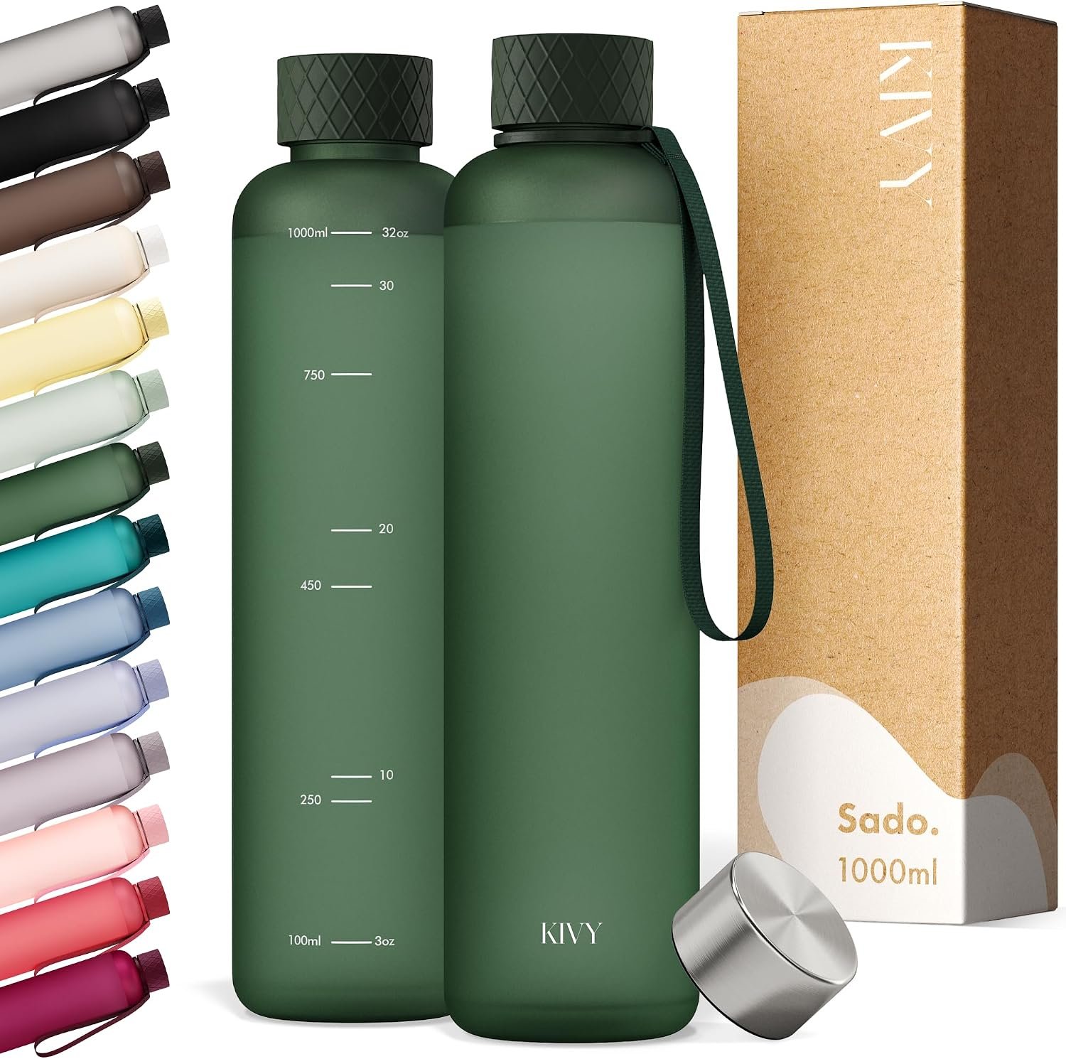 KIVY Slim Water Bottle 32oz Tritan – Lightweight & Shatterproof – BPA-Free