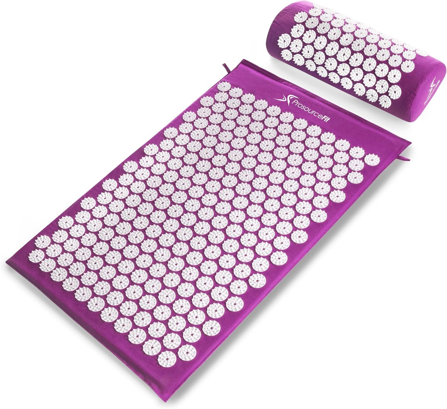 ProsourceFit Acupressure Mat and Pillow Set for Back/Neck Pain Relief and Muscle Relaxation, Purple