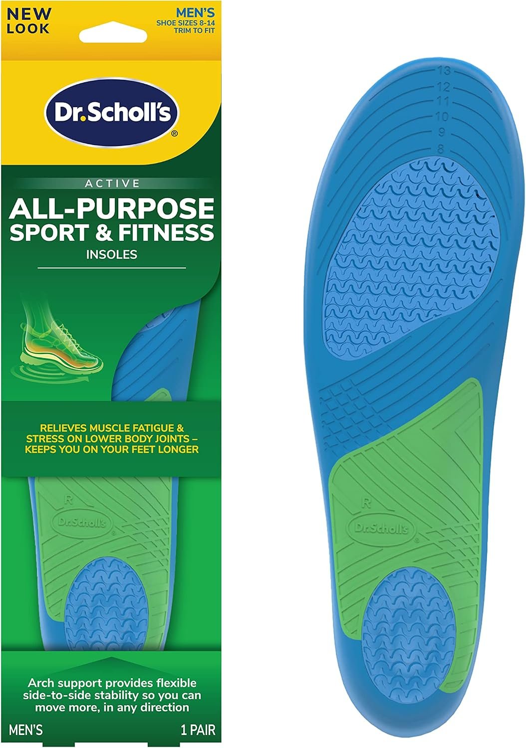 Dr. Scholl’s Sport Insoles Arch Support Inserts for Men, Shoe Inserts