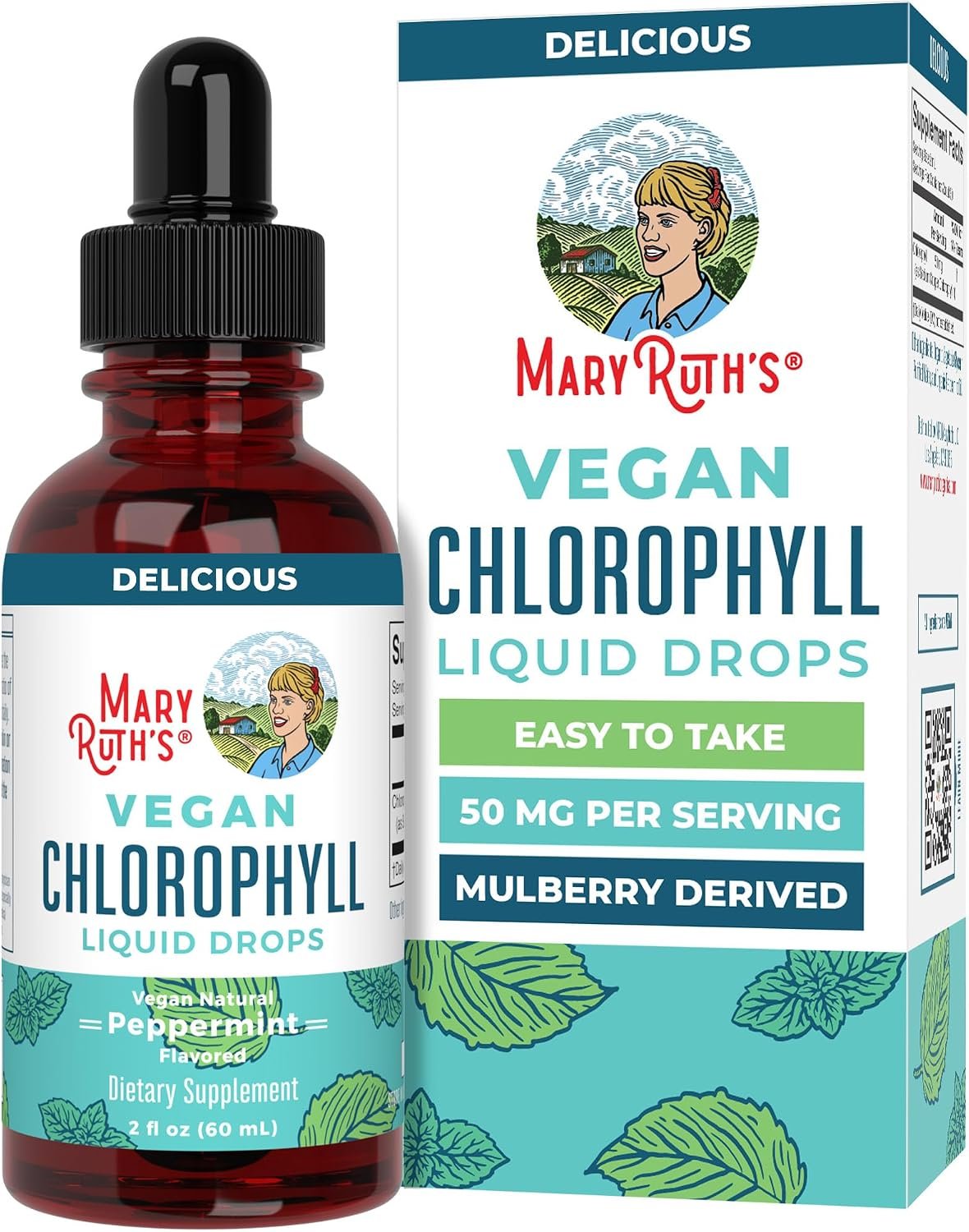 MaryRuth’s Chlorophyll Liquid Drops, Delicious Minty Flavor, Vegan, 2 Fl Oz