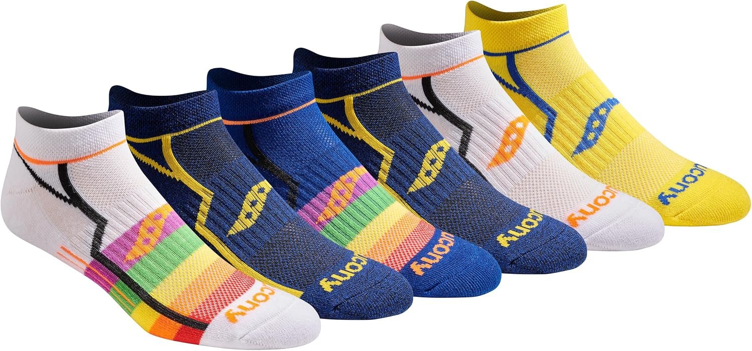 Saucony Men’s Rundry Bolt Performance No-show Socks, Available in M-xxl (6, 12, 18 Pairs)