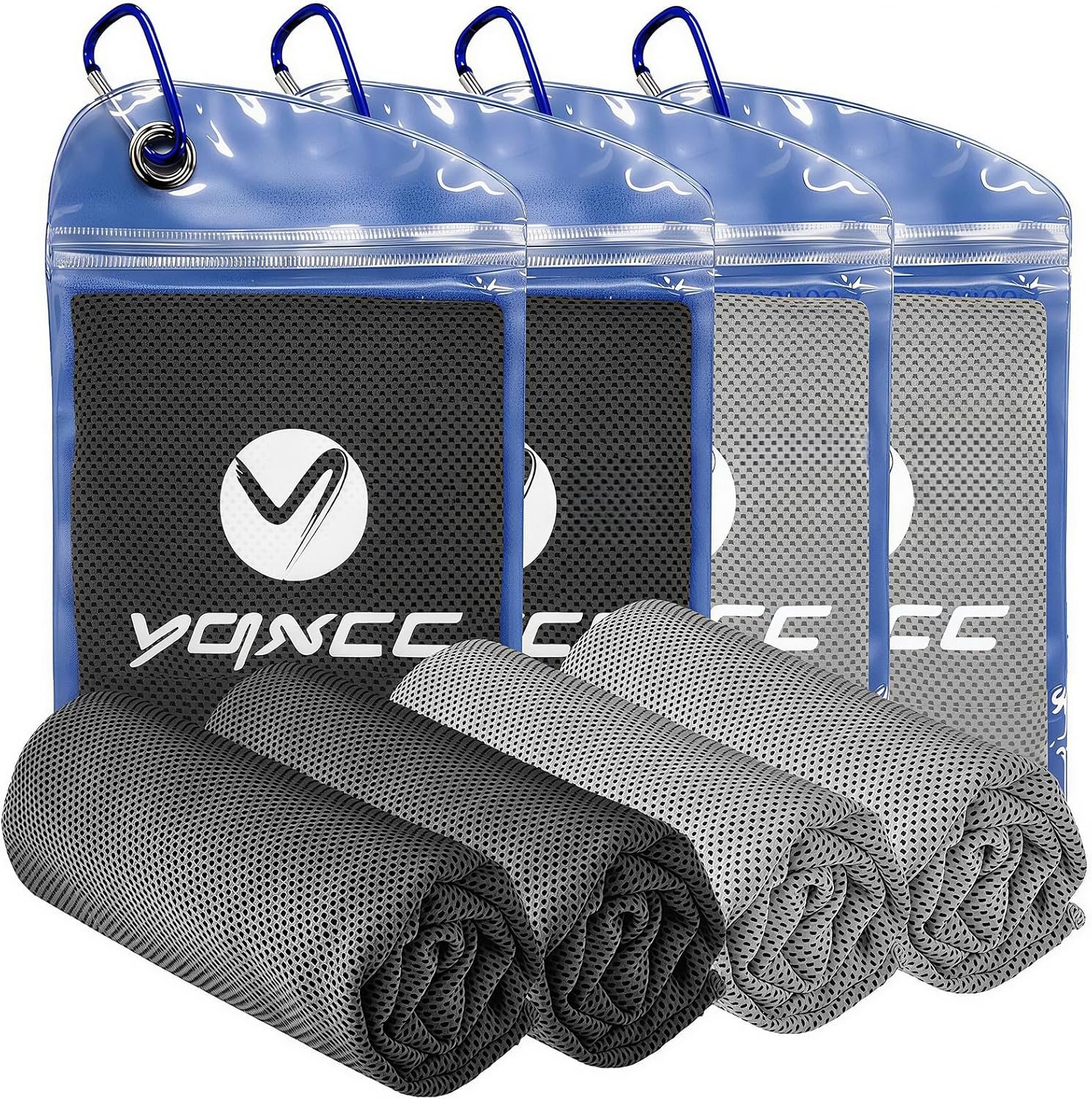 YQXCC 4 Pack Cooling Towels (40″x12″), Ice Cool for Neck & Face