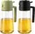 2Pcs Glass Oil Sprayer for Cooking 16oz/470ml, Kitchen Gadget for Air Fryer, Salad, BBQ, Frying（White） (Black+Green)