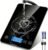 Food Kitchen Scale, Digital Food Scale 33lb/15kg Digital Kitchen Scale Precisely Measures Grams and Ounces for Meal Prep Baking and Cooking, Rechargeable 304 Stainless Steel Kitchen Scale Black
